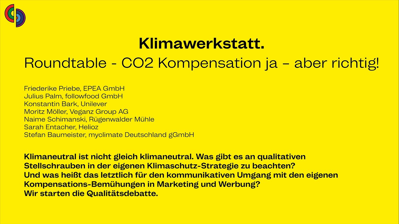 M4F Klimawerkstatt - Roundtable - CO2 Kompensation ja – aber richtig!
